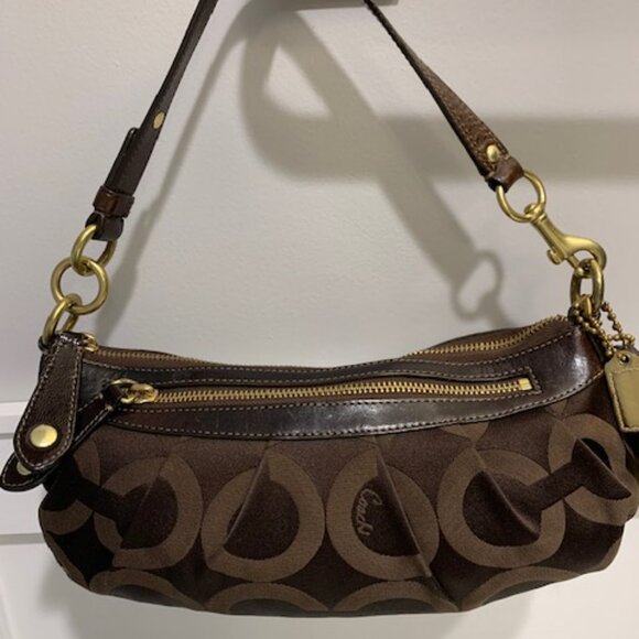 Coach Madison Op Art Signature Collection Small Brown Hobo Bag - Picture 7 of 7